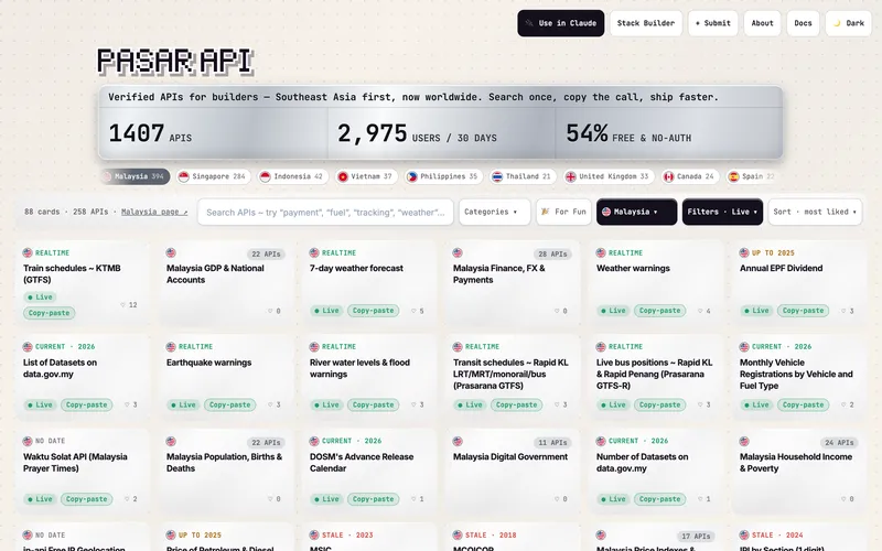 PasarAPI screenshot