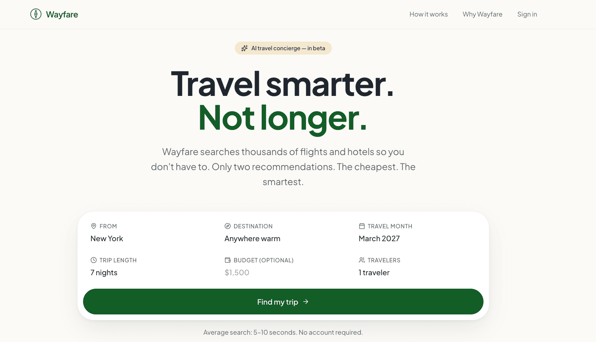 Wayfare - Travel smarter. Not longer.