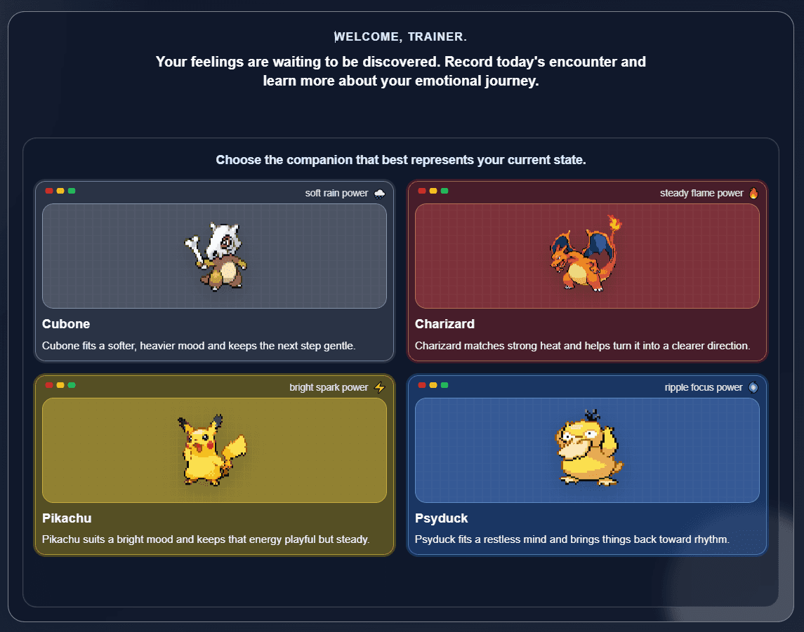 Mood Tracker x Pokemon Friends