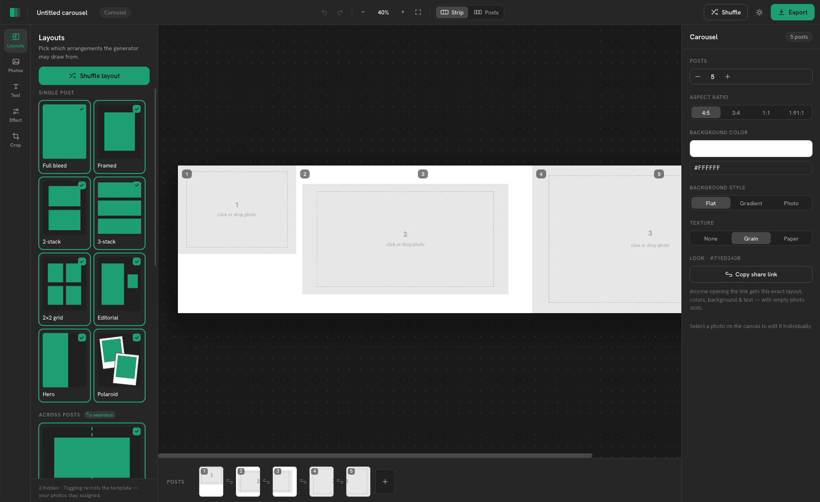 Seamless — Instagram Carousel Editor