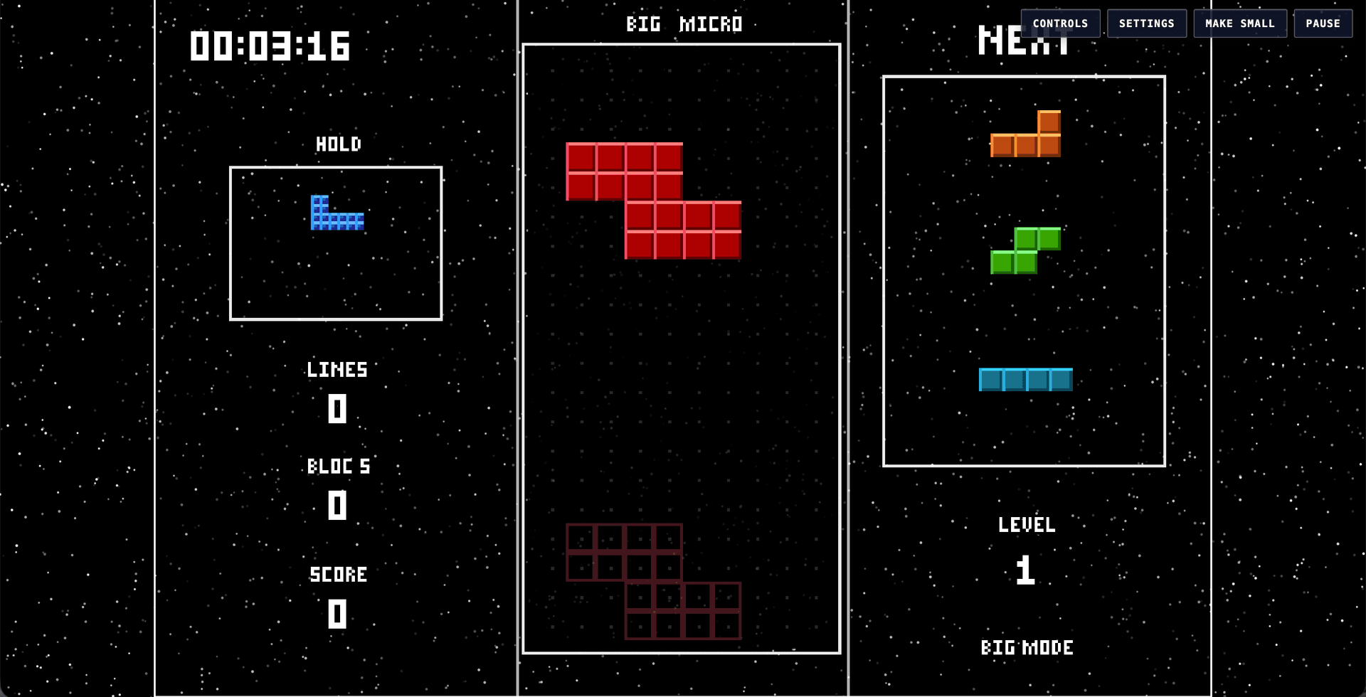 Tetris but Big <=> Micro