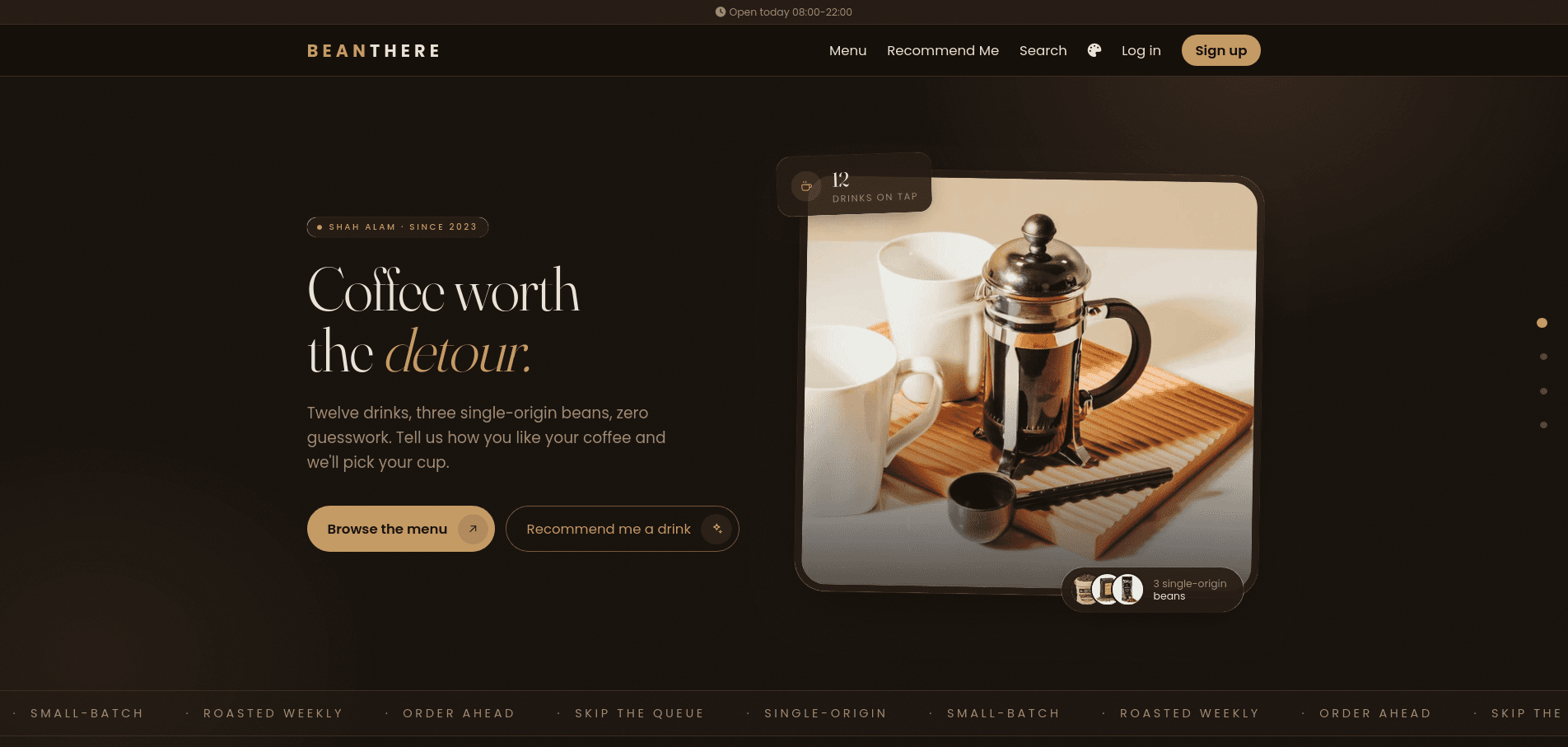 BeanThere - Demo Coffee Website