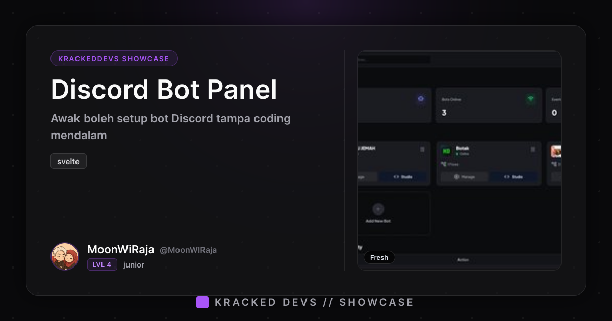 Discord Bot Panel | KrackedDevs Showcase | Kracked Devs